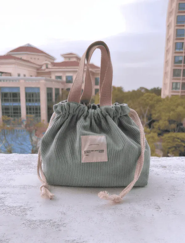 Sac à déjeuner en velours côtelé