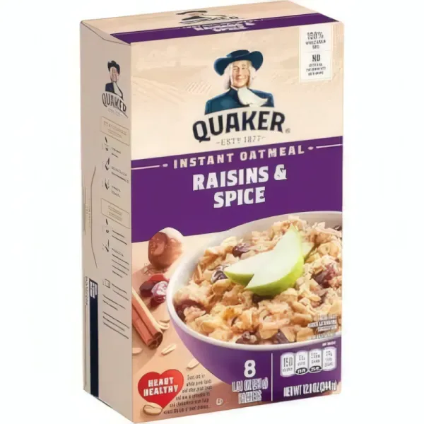 Quaker – Flocons d’Avoine Entiers Saveur Raisins & Épices – 344 g