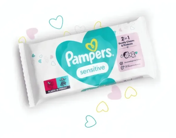 PAMPERS SENSITIVE - Lot de 52 lingettes pour bébé