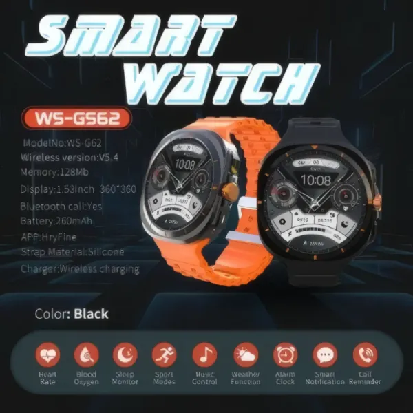 Montre Connectée WSTER WS-GS62 - Appels Bluetooth et Suivi Santé