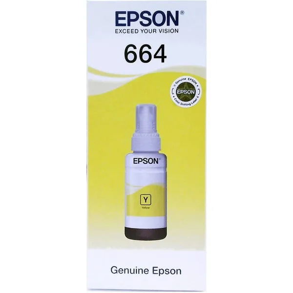 Bouteille d'encre Epson 664 jaune (C13T66444A), 70 ml, 6 500 pages