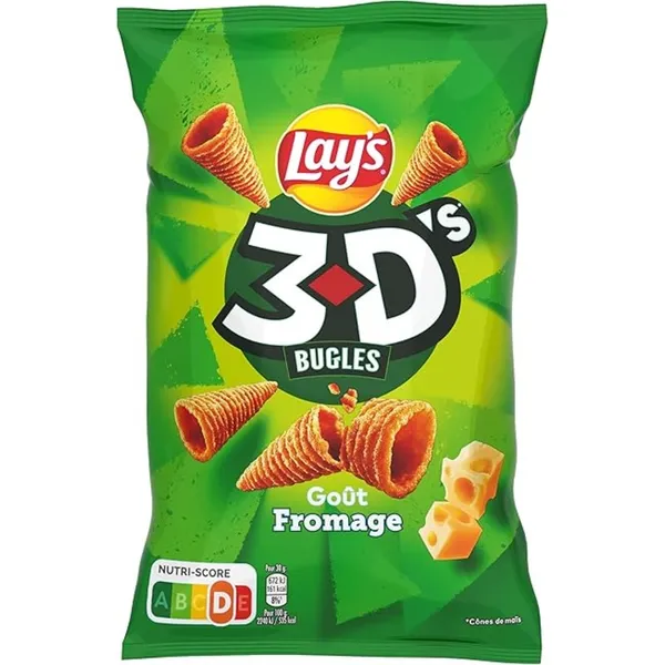 LAY'S 3D Biscuits apéritifs saveur fromage 85G