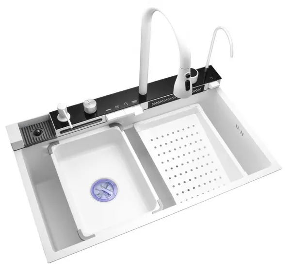 Evier de cuisine 8046W en acier inoxydable 304-coloris blanc