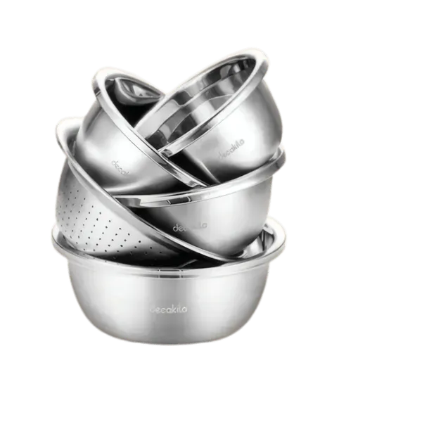 Set de 5 Bassines en Acier Inoxydable Decakila