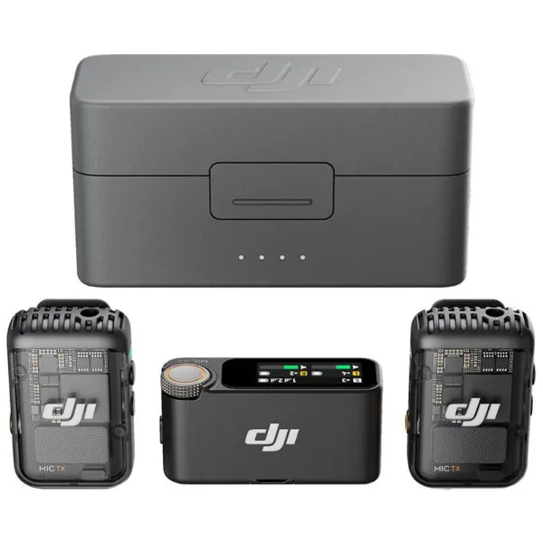 Microphone pour professionnel - écran OLED 1" - réduction intelligente du bruit - portée 250m - stockage interne 8 Go - fixation magnétique - autonomie 18 heures - boitier de recharge