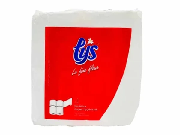 LYS - Lot de 4 rouleaux de papier toilette - 1 pli
