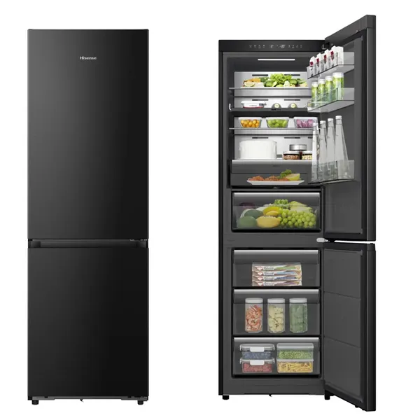 Refrigerateur Hisense Combine 3 tiroirs 370 litres Nofrost Inverter Noir RB5K330GSFE