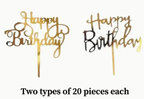 40 pièces décoration de gâteau anniversaire Lettres Happy birthday