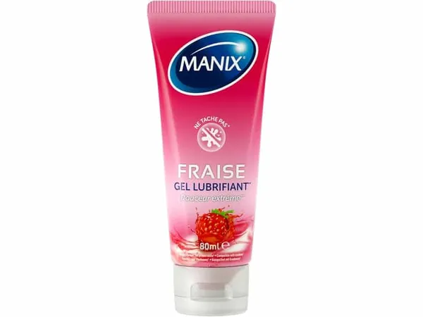 Manix - Lubrifiant Intime  au Goût Fraise - 80 ml