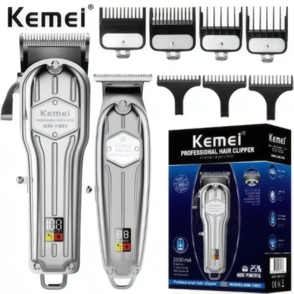 Tondeuse à cheveux électrique KEMEI KM-1983 - Professionnelle en métal