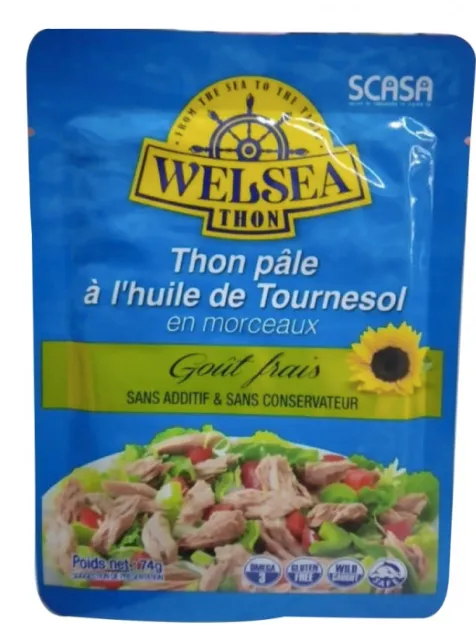 WELSEA - Thon en morceaux Albacore à l'huile de tournesol - 74 g