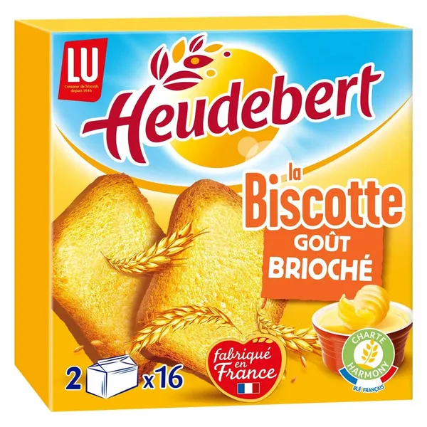 HEUDEBERT by LU - Biscottes au goût brioché - 2 x 16 biscottes