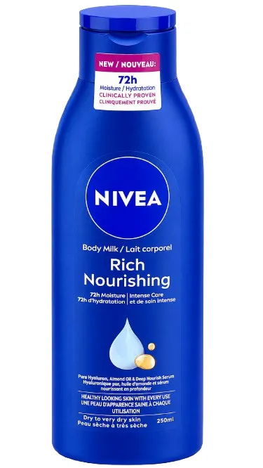 Lait nourrissant peau sèche Nivea 250 ml