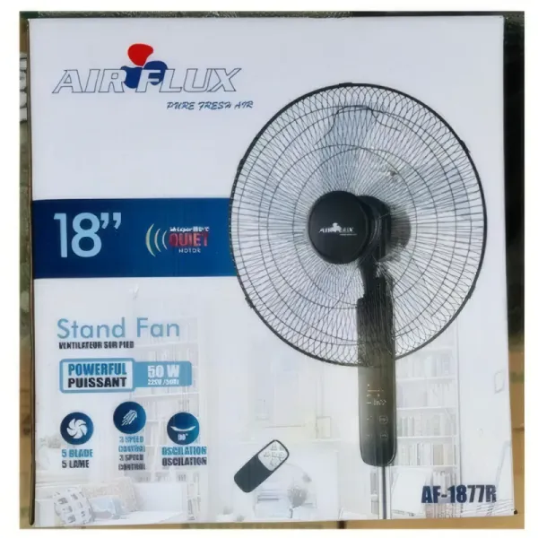 Ventilateur sur Pied AIRFLUX 18" avec Télécommande - Modèle AF-1877R