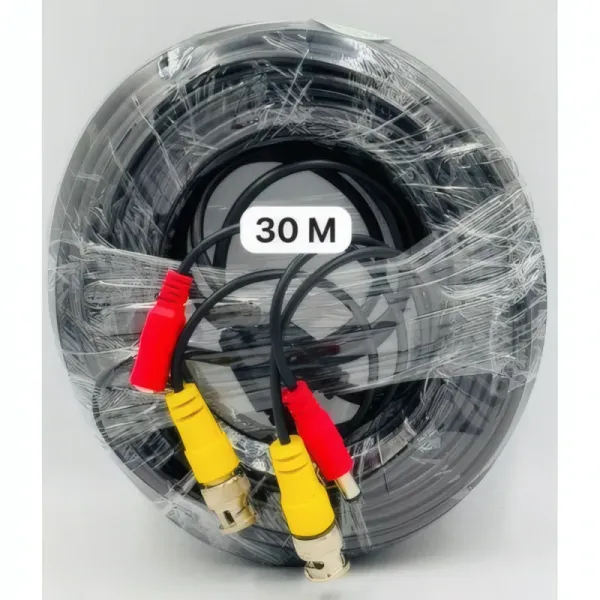 Câble Coaxial RG59 BNC + DC - 30M pour Caméra de Surveillance