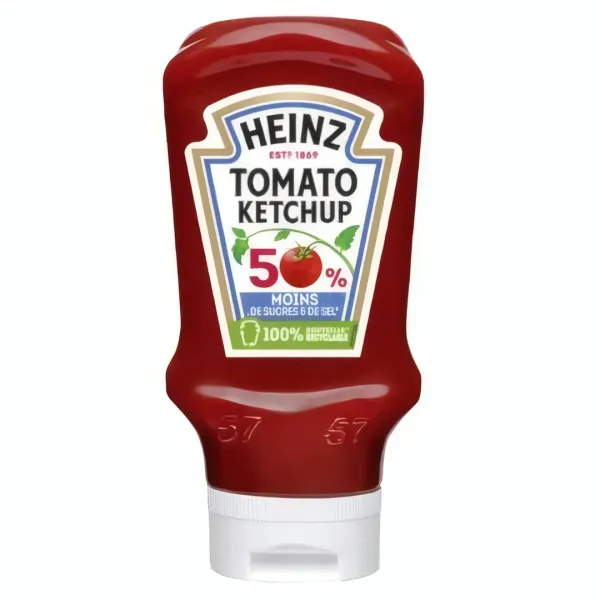 HEINZ - Sauce tomato ketchup -50% de sucres et de sel