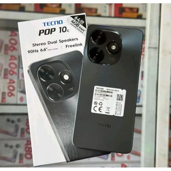 TECNO POP 10C – Double Sim – 64GB ROM – 3GB RAM – Ecran 6,67 pouces