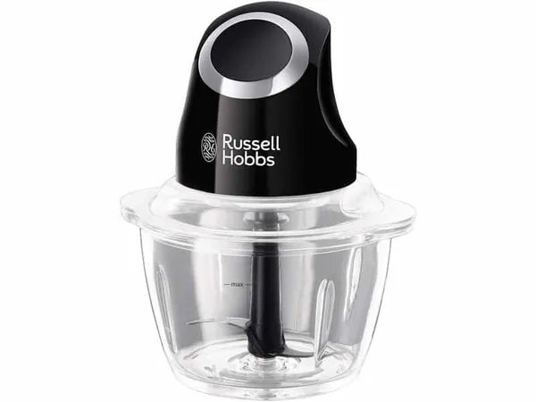 RUSSELL HOBBS – Mini Hachoir Électrique – Bol Verre & Lames Inox – Noir
