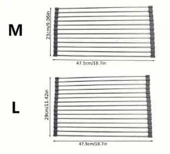 Égouttoir Évier avec Tapis Séchage Antidérapant – Acier Inox