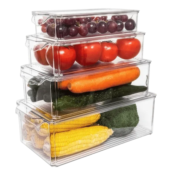 Set de 4 Conteneurs de Réfrigérateur Decakila -Transparent