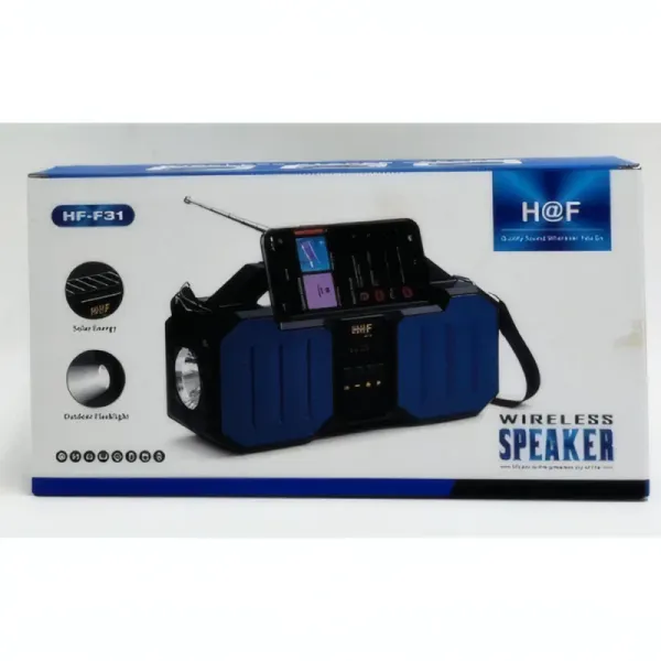 Haut-parleur Bluetooth H@F HF-F31 avec Lampe de Poche Solaire