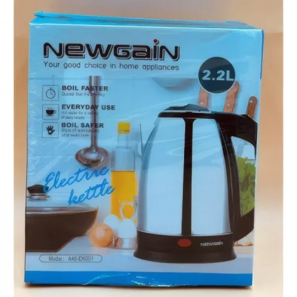 Bouilloire Électrique Newgain A8B-EK001 2.2L en Acier Inoxydable