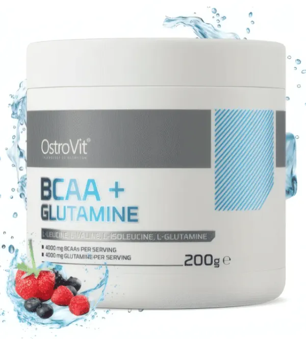 OSTROVIT-BCAA + Glutamine Strawberry & Berry - Acides Aminés & Récupération-200G