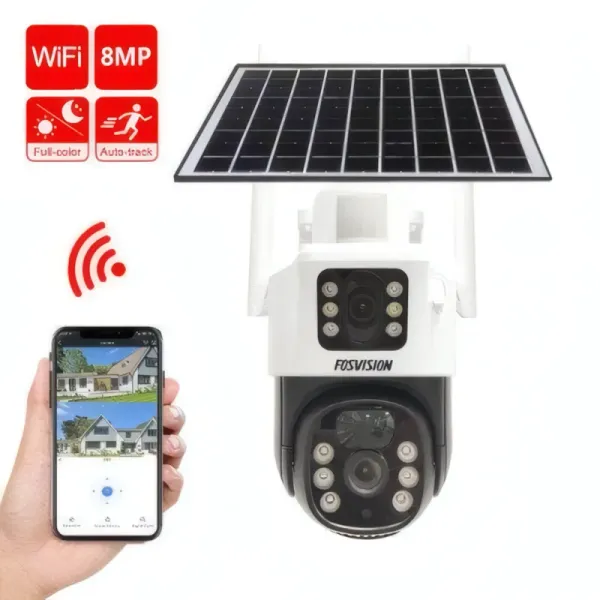 Caméra Solaire FOSVISION FS-S10K-W-8M-EU - PTZ 8MP