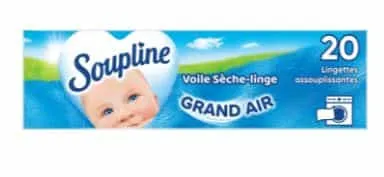 SOUPLINE - Voile Sèche-Linge Grand Air – x20 Adoucissants Parfumés