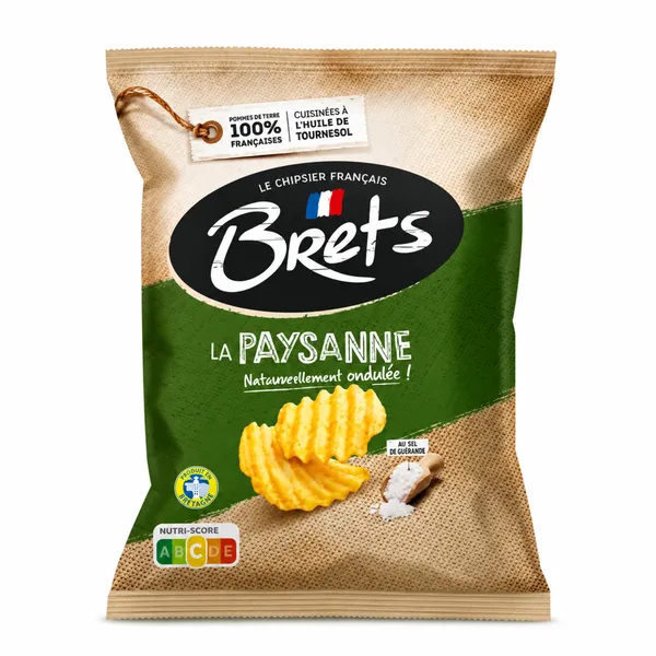 Brets – Chips Saveur La Paysanne Naturellement Ondulée – 125 g