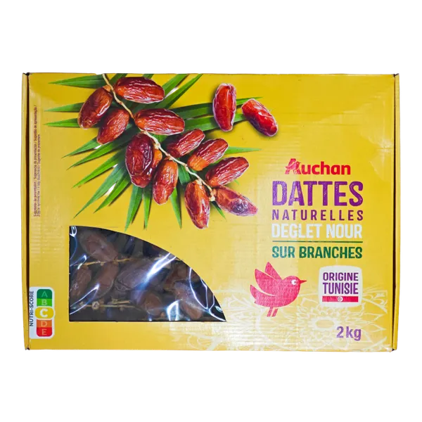 Dattes Deglet Nour avec tiges du dattier 2KG