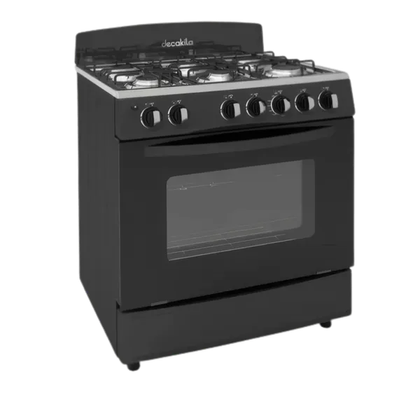 Cuisinière à gaz Decakila 5 feux avec grand four Noir