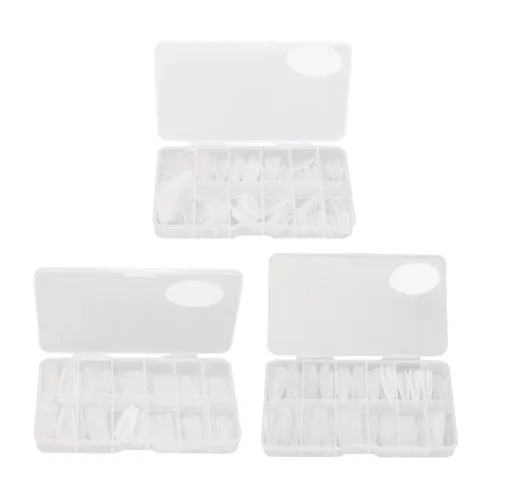 Faux ongles légers givrés – 360 pcs embouts gel pour manucure