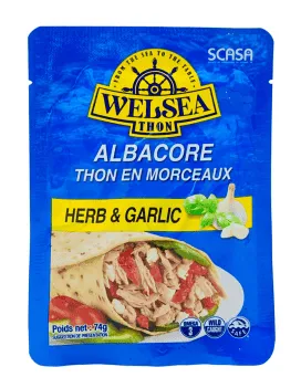 WELSEA - Thon en morceaux herbe & garlic- 74G