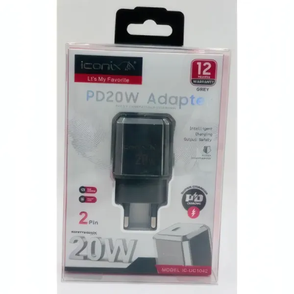 Chargeur USB-C Rapide 20W ICONIX IC-UC1042 pour Téléphone Portable