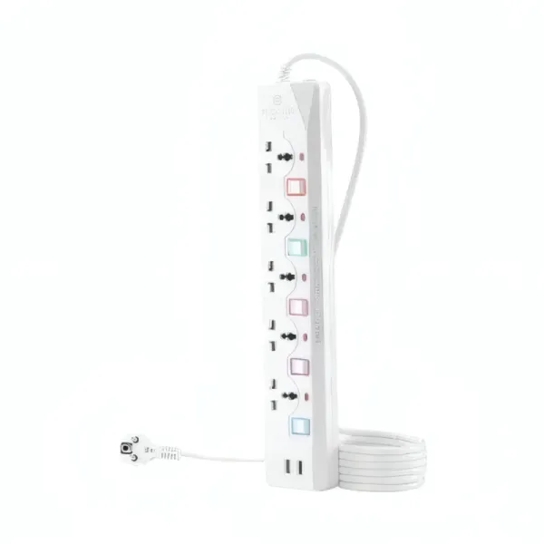Multiprise Électrique R SCAR RS-225U - 5 Prises avec 2 Ports USB - 10M