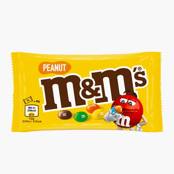 M&m's chocolat aux cacahuètes enrobées de chocolat au lait et dragéifiées 45 g