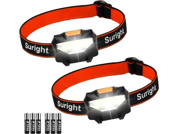 Lot 2 Lampes Frontales LED Rechargeables – 140 Lumens - 3 Modes