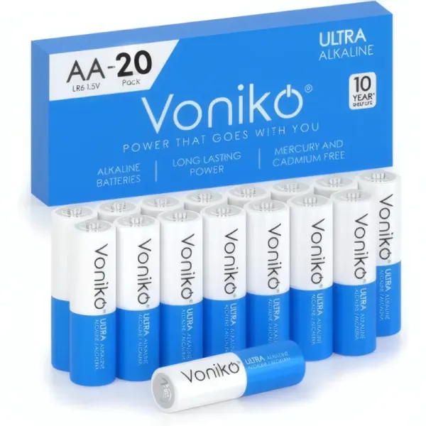 Batteries Alcalines AA VONIKO ULTRA - Pack de 20