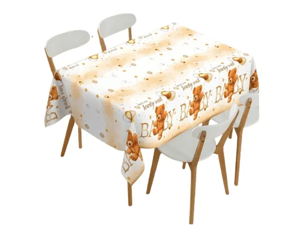 Nappe jetable – Thème ours mignon (130×220 cm)
