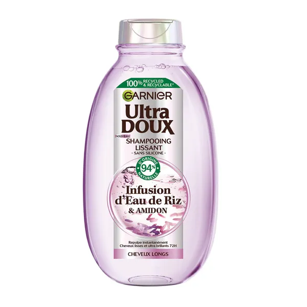 Shampoing Lissant Eau de Riz & Amidon – Ultra Doux (Garnier)