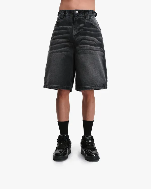 Faded Black Denim Jorts – Taille XL