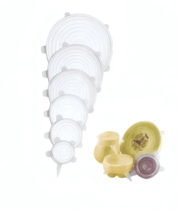 Couvercles extensibles en silicone – Lot de 6 réutilisables et durables