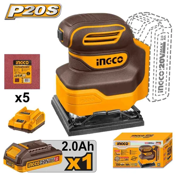 Ponceuse vibrante sans fil 20V INGCO CSHSLI20141