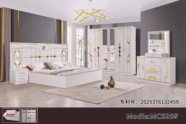 Chambre à Coucher 6 battants 5 pièces Blanc MC626H