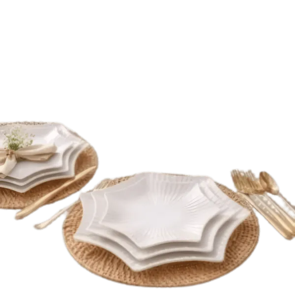 Ensemble de 3 assiettes de présentation Incassable forme étoile
