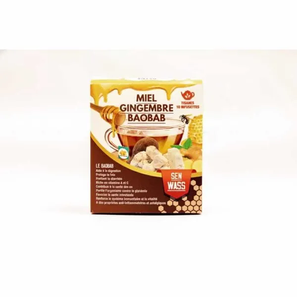 Sen Wass – Thé Miel, Gingembre & Baobab – Pack de 10 Sachets