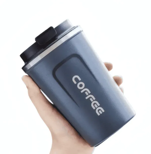 Tasse à Café Isolée avec Couvercle Résistant à la Chaleur – 380 ml - Bleue