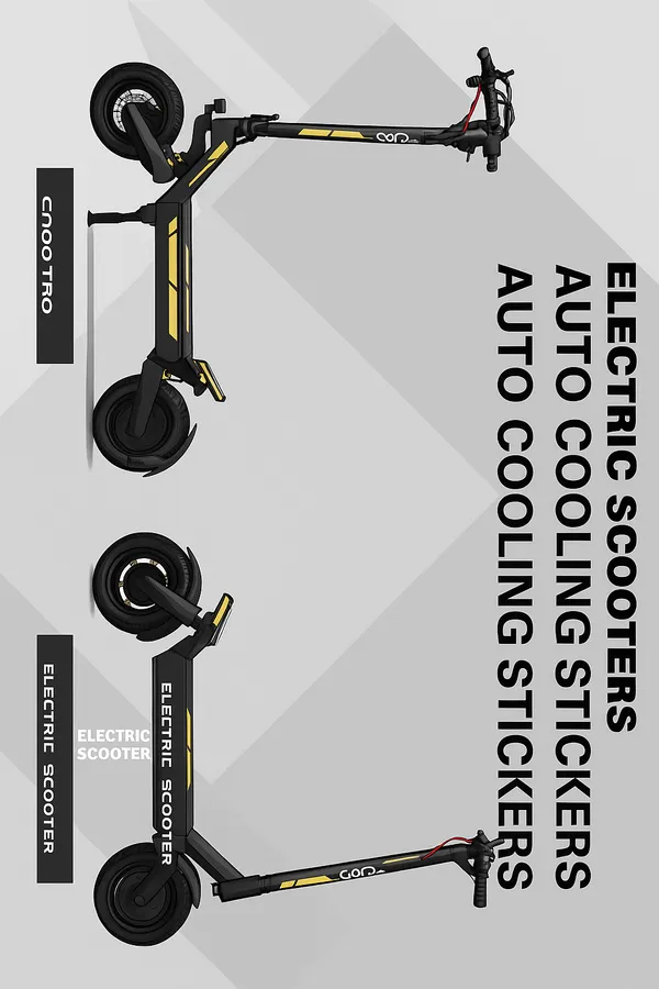 Autocollant jaune pour trottinette