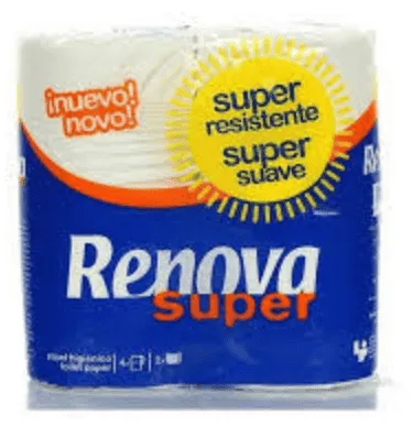 RENOVA - Papier toilette 4 rouleaux, deux plis